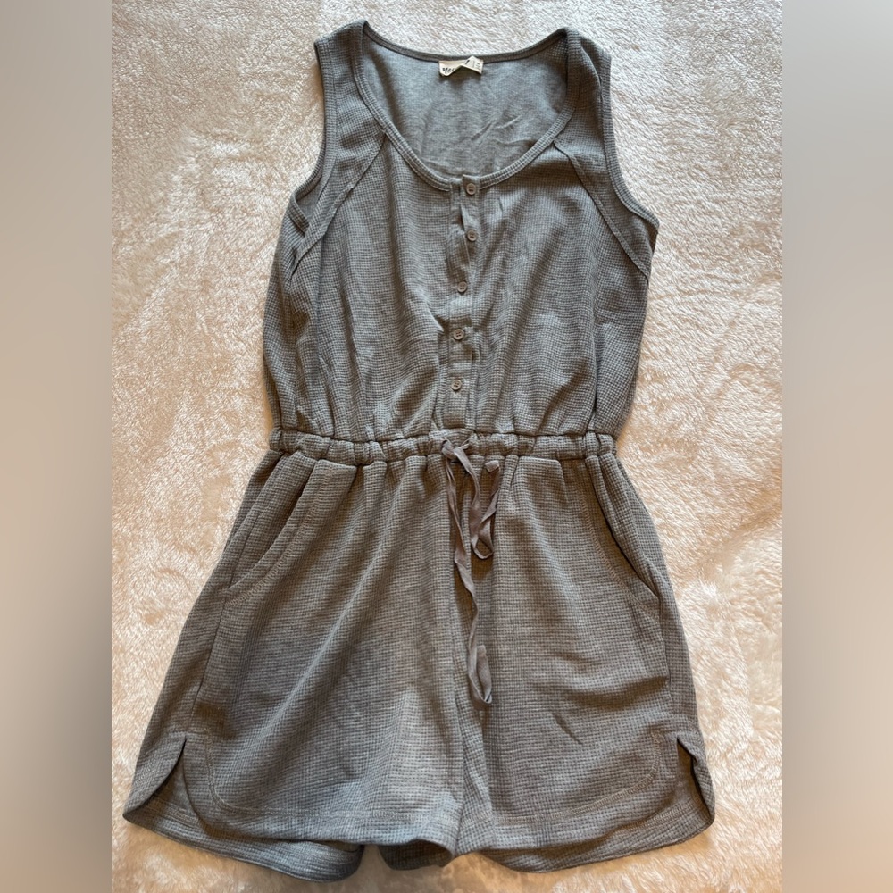 Grey Button Up Romper